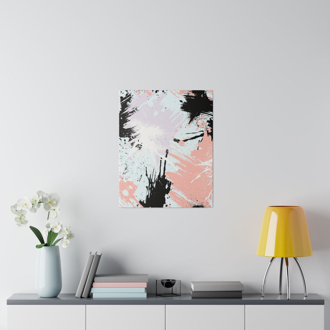 Wall Decor Giclee Fine Art Print - Abstract Pink Black White Paint Splatter