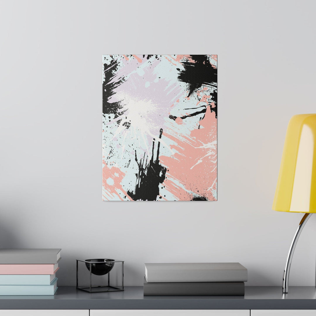 Wall Decor Giclee Fine Art Print - Abstract Pink Black White Paint Splatter