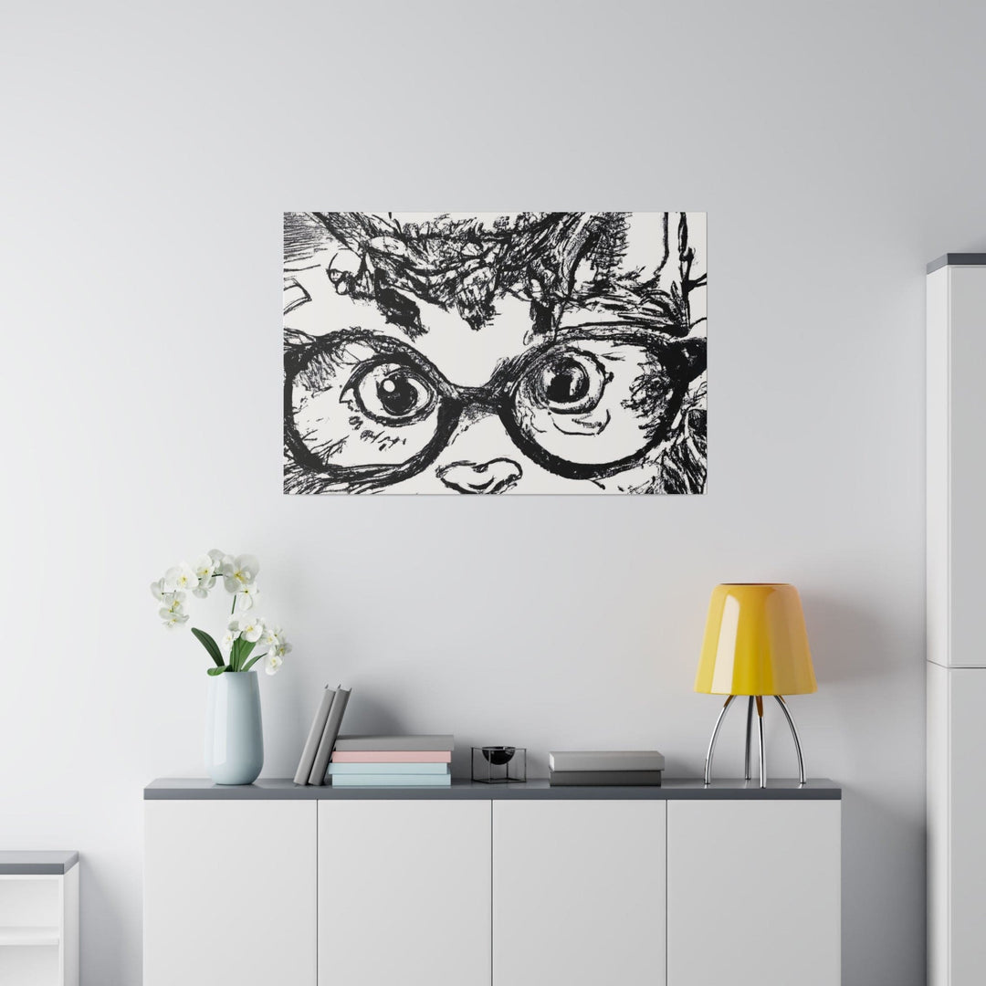 Wall Decor Giclee Fine Art Print - Black and White Intense Cat Line Art Sketch