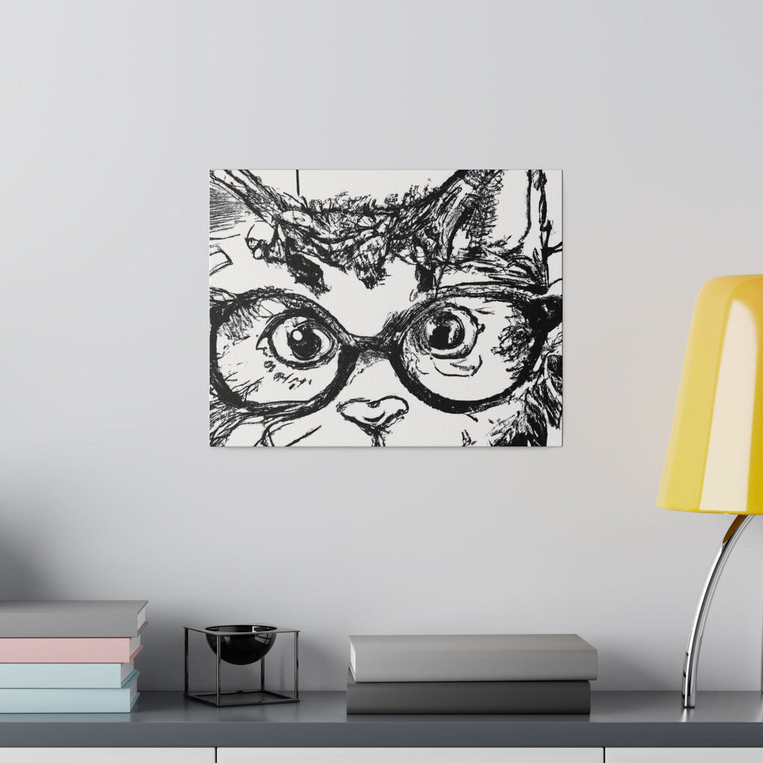 Wall Decor Giclee Fine Art Print - Black and White Intense Cat Line Art Sketch