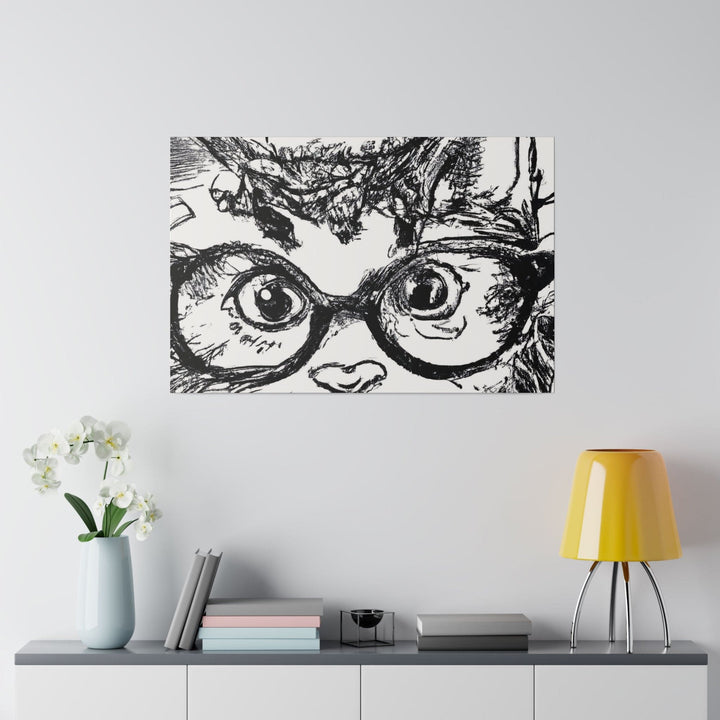 Wall Decor Giclee Fine Art Print - Black and White Intense Cat Line Art Sketch