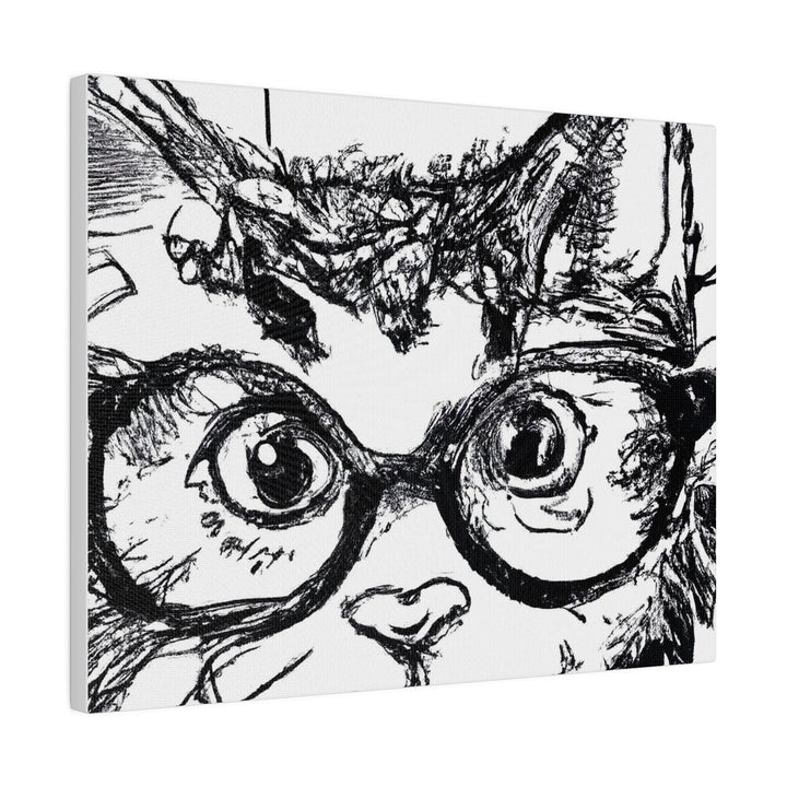 Wall Decor Giclee Fine Art Print - Black and White Intense Cat Line Art Sketch