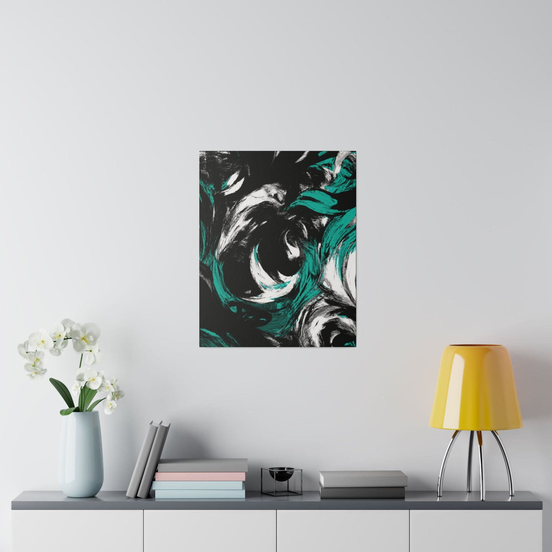 Wall Decor Giclee Poster Art Print - Black Green White Abstract Pattern