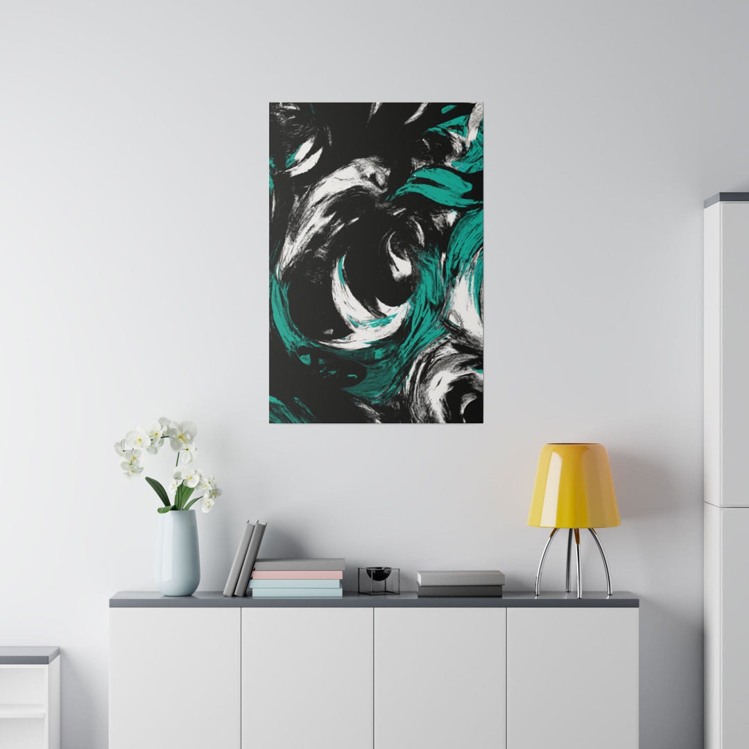 Wall Decor Giclee Poster Art Print - Black Green White Abstract Pattern