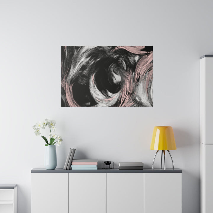 Wall Decor Giclee Fine Art Print - Black Pink White Abstract Pattern