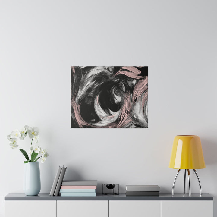 Wall Decor Giclee Fine Art Print - Black Pink White Abstract Pattern