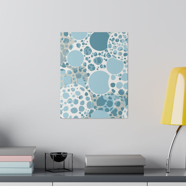 Wall Decor Giclee Fine Art Print - Blue and White Circular Spotted - Decorative