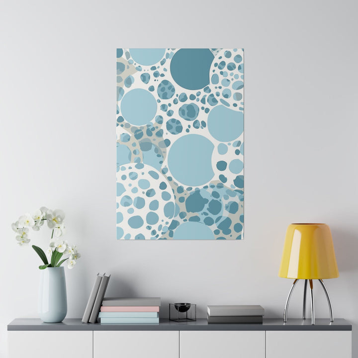 Wall Decor Giclee Fine Art Print - Blue and White Circular Spotted - Decorative