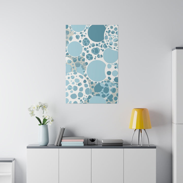 Wall Decor Giclee Fine Art Print - Blue and White Circular Spotted - Decorative