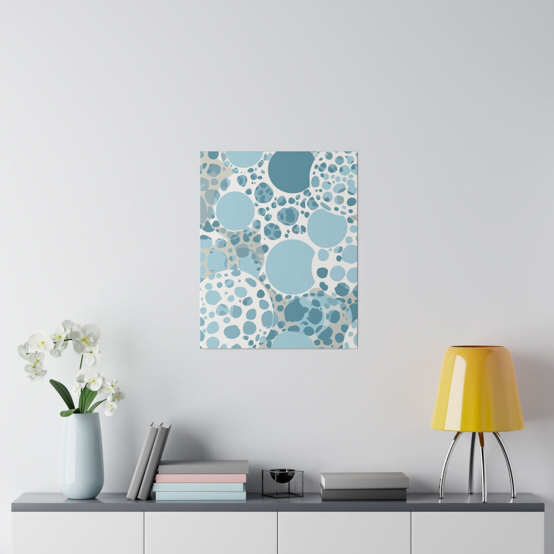 Wall Decor Giclee Fine Art Print - Blue and White Circular Spotted - Decorative