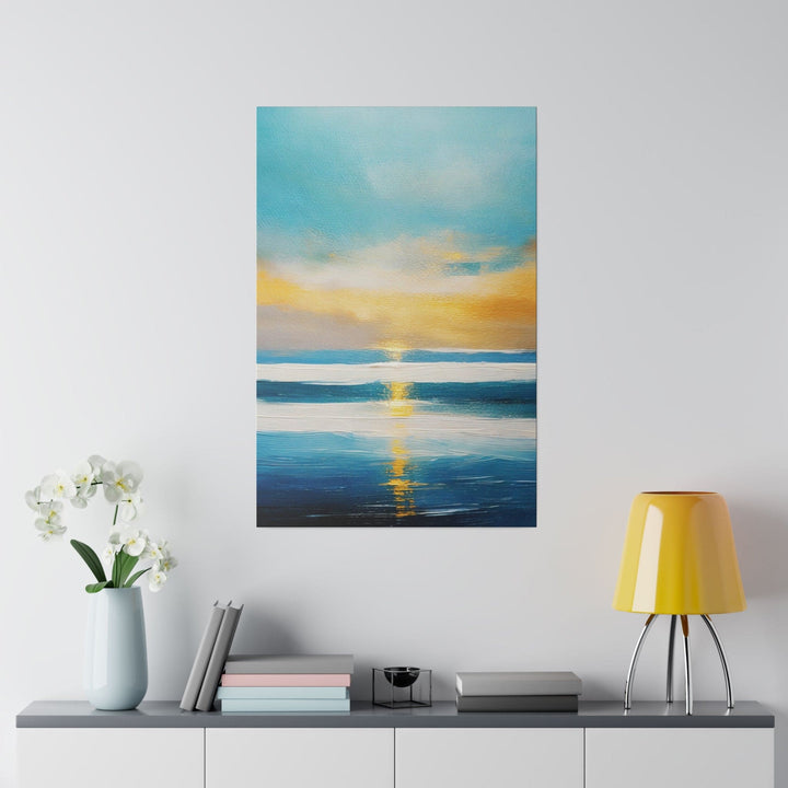 Wall Decor Giclee Fine Art Print - Blue Ocean and Golden Sunset Print