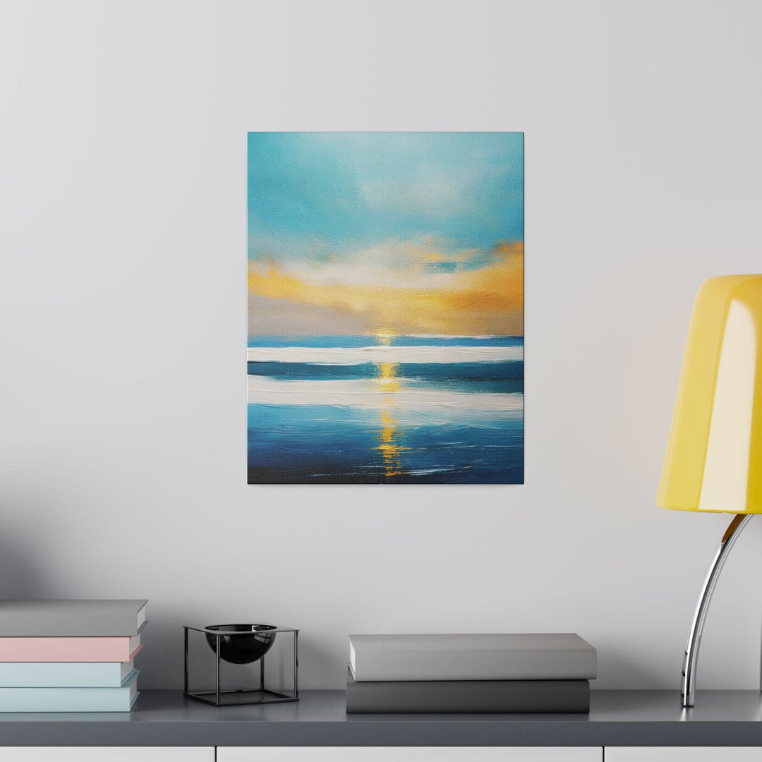 Wall Decor Giclee Fine Art Print - Blue Ocean and Golden Sunset Print