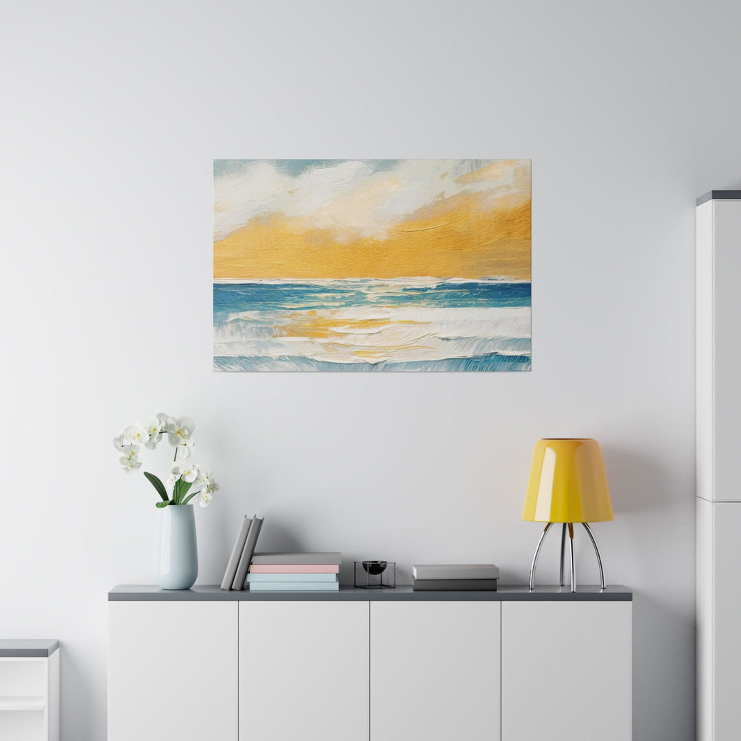 Wall Decor Giclee Fine Art Print - Blue Ocean Golden Sunset - Decorative | Wall