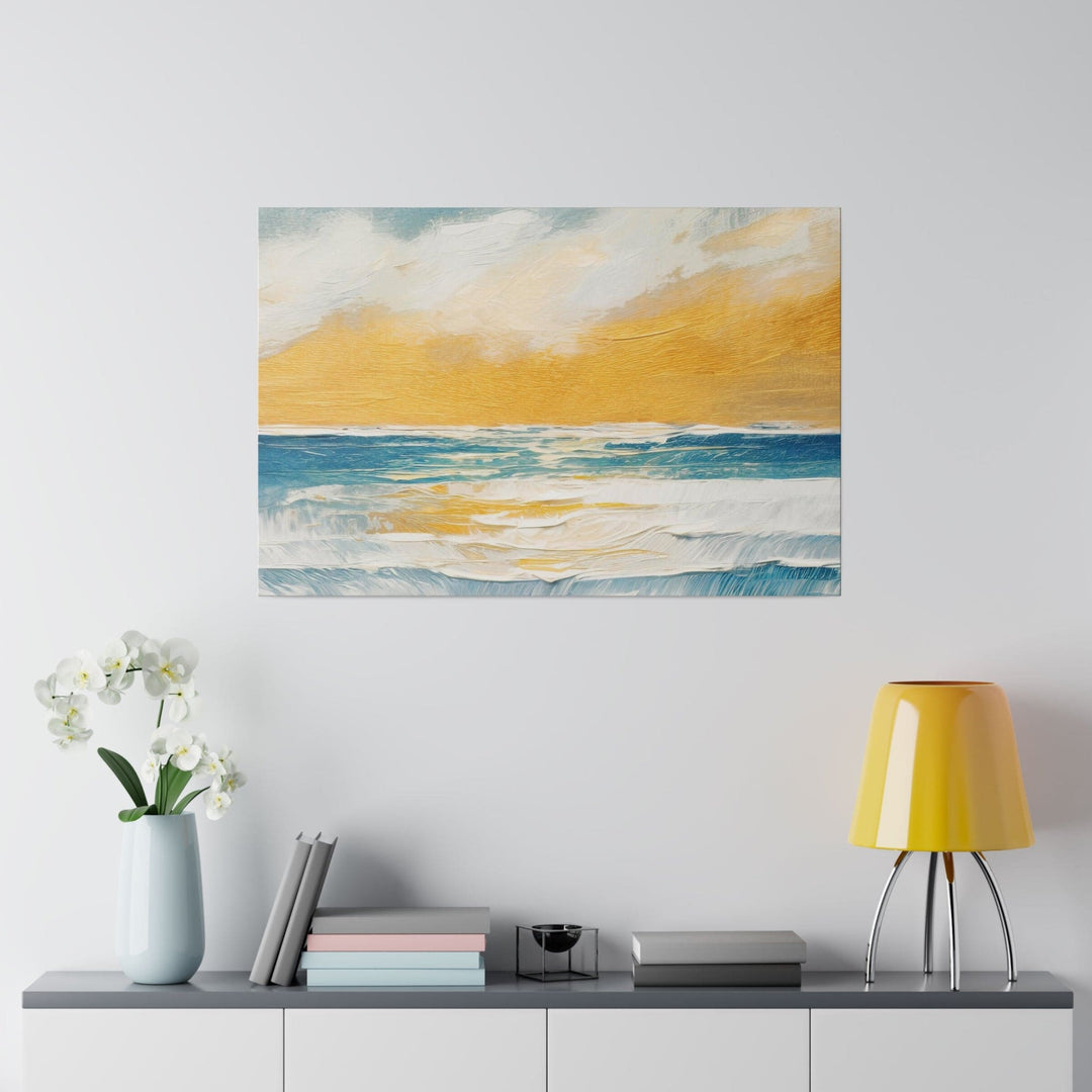 Wall Decor Giclee Fine Art Print - Blue Ocean Golden Sunset - Decorative | Wall