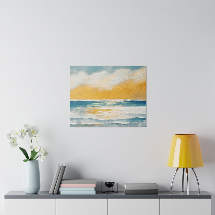 Wall Decor Giclee Fine Art Print - Blue Ocean Golden Sunset - Decorative | Wall