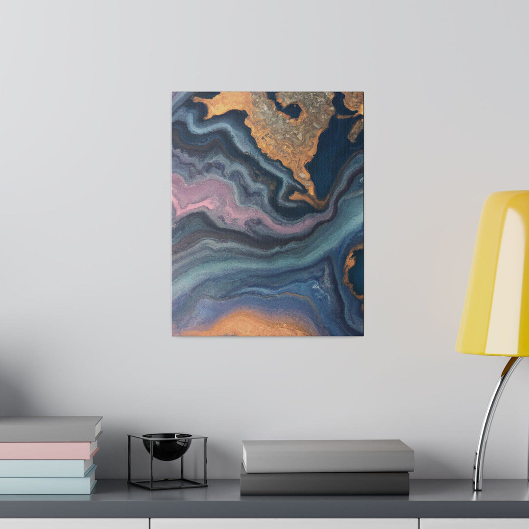 Wall Decor - Giclee Poster Art Print - Blue Pink Gold Abstract Marble Swirl