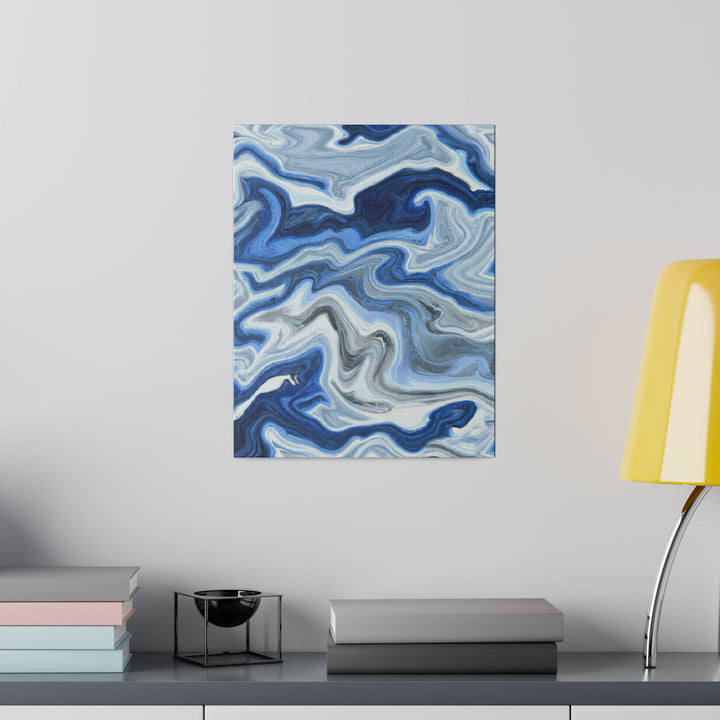 Wall Decor Giclee Fine Art Print - Blue White Grey Marble Pattern - Decorative