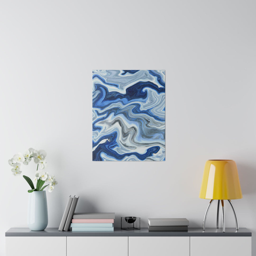 Wall Decor Giclee Fine Art Print - Blue White Grey Marble Pattern - Decorative