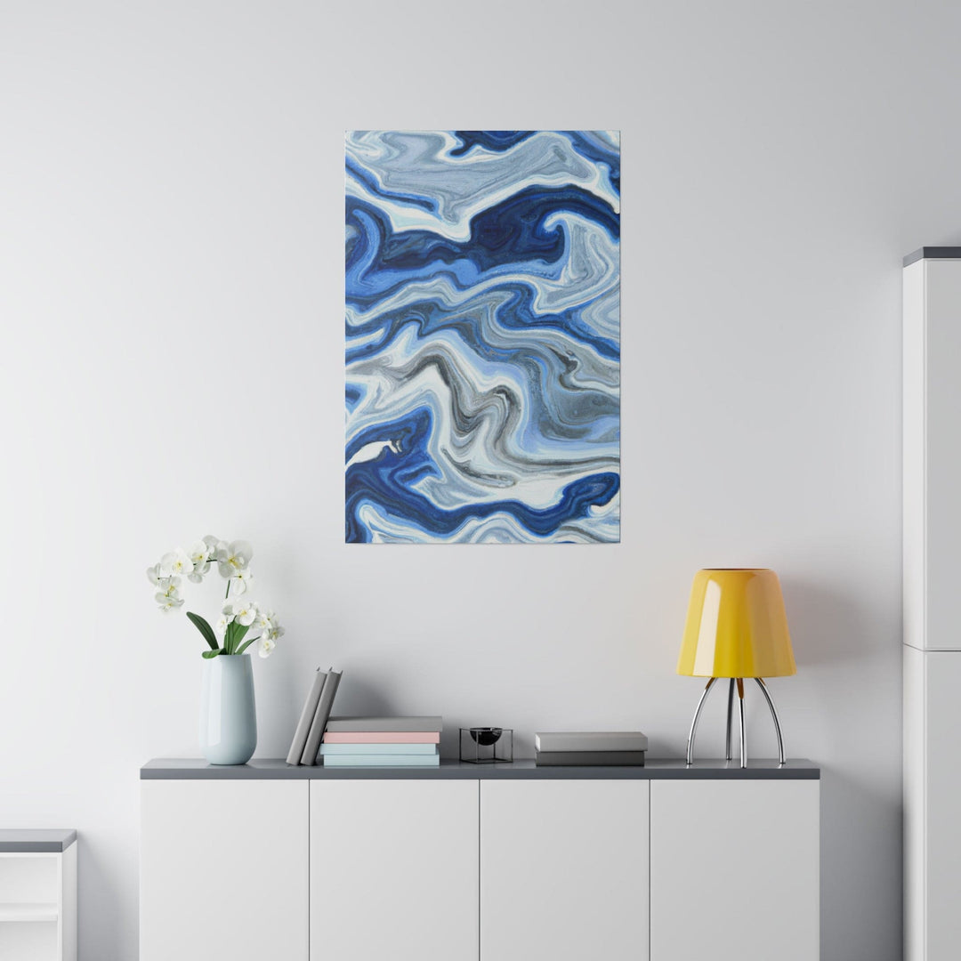 Wall Decor Giclee Fine Art Print - Blue White Grey Marble Pattern - Decorative