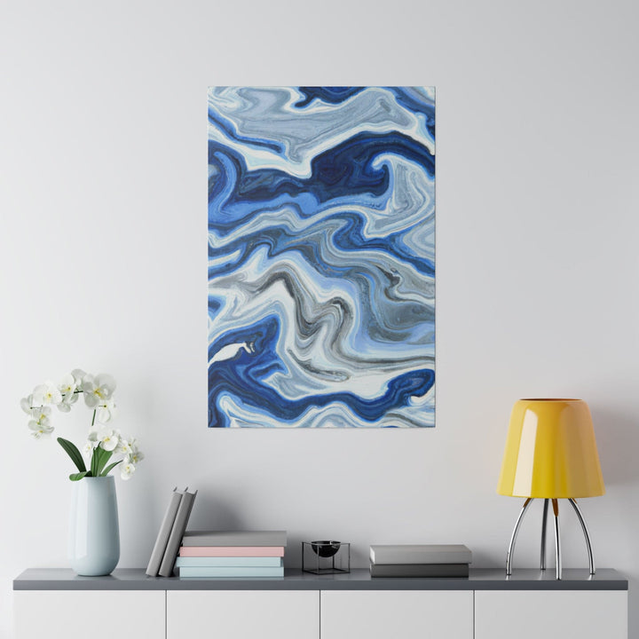 Wall Decor Giclee Fine Art Print - Blue White Grey Marble Pattern - Decorative