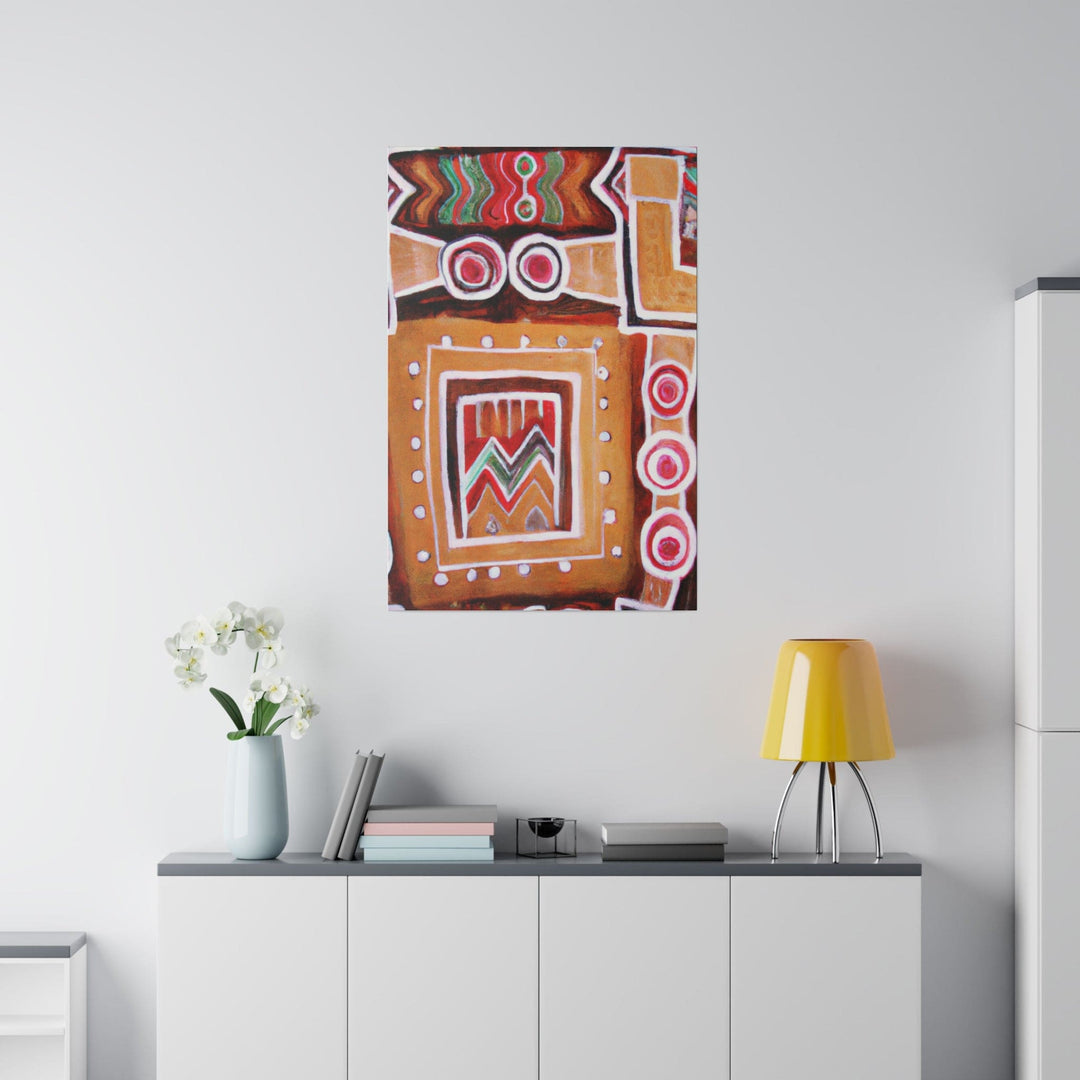 Wall Decor - Giclee Poster Art Print - Brown Orange Green Aztec Pattern