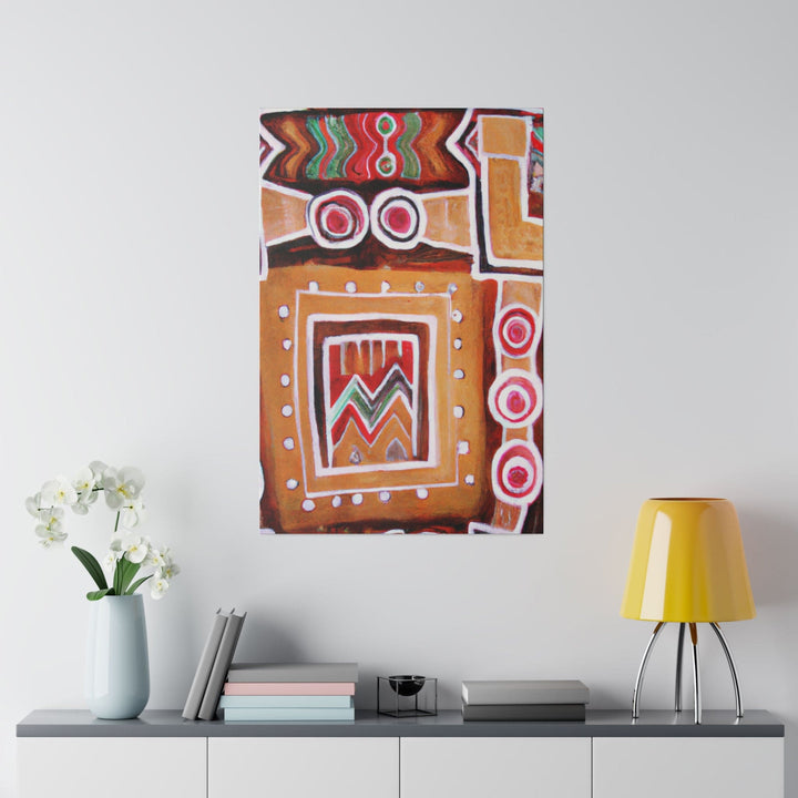 Wall Decor - Giclee Poster Art Print - Brown Orange Green Aztec Pattern