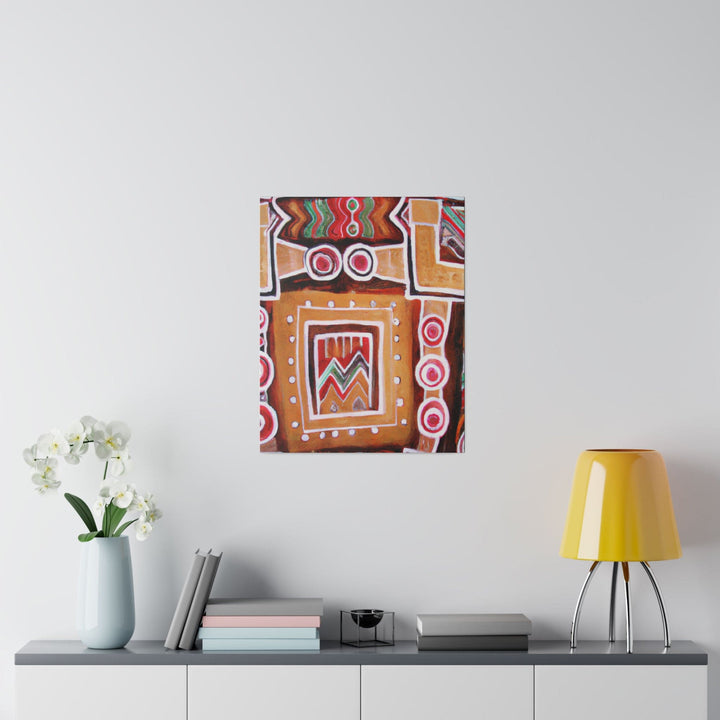 Wall Decor - Giclee Poster Art Print - Brown Orange Green Aztec Pattern