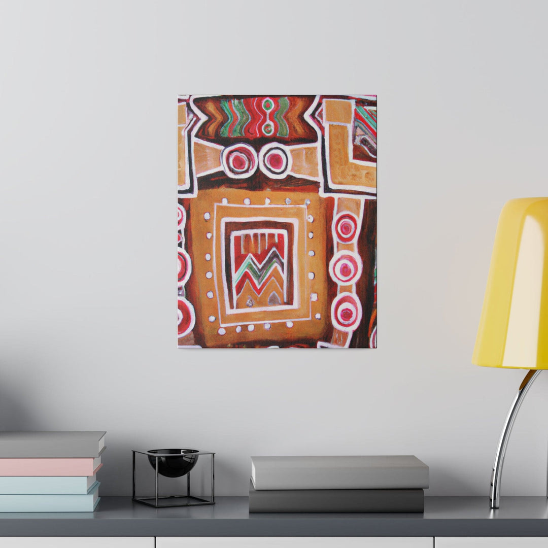 Wall Decor - Giclee Poster Art Print - Brown Orange Green Aztec Pattern