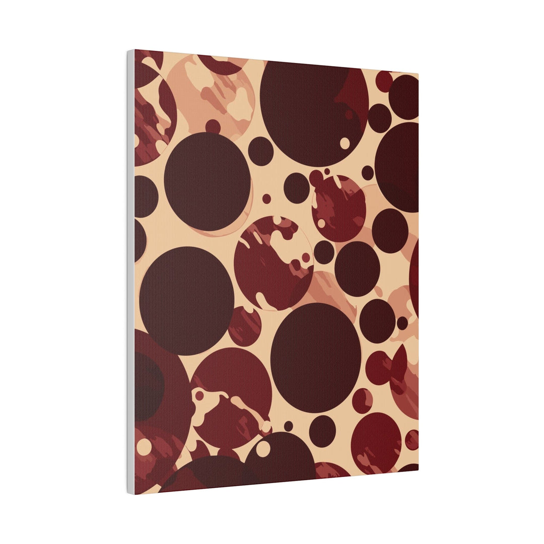 Wall Decor - Giclee Poster Art Print - Burgundy and Beige Circular Spotted