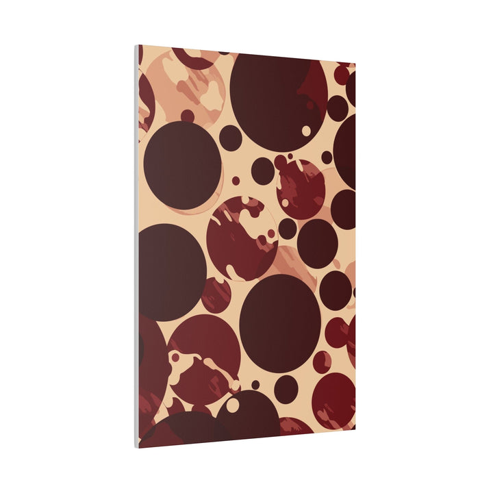 Wall Decor - Giclee Poster Art Print - Burgundy and Beige Circular Spotted