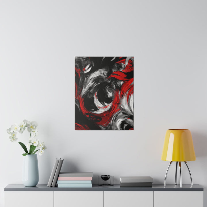 Wall Decor - Giclee Poster Art Print - Decorative Black Red White Abstract