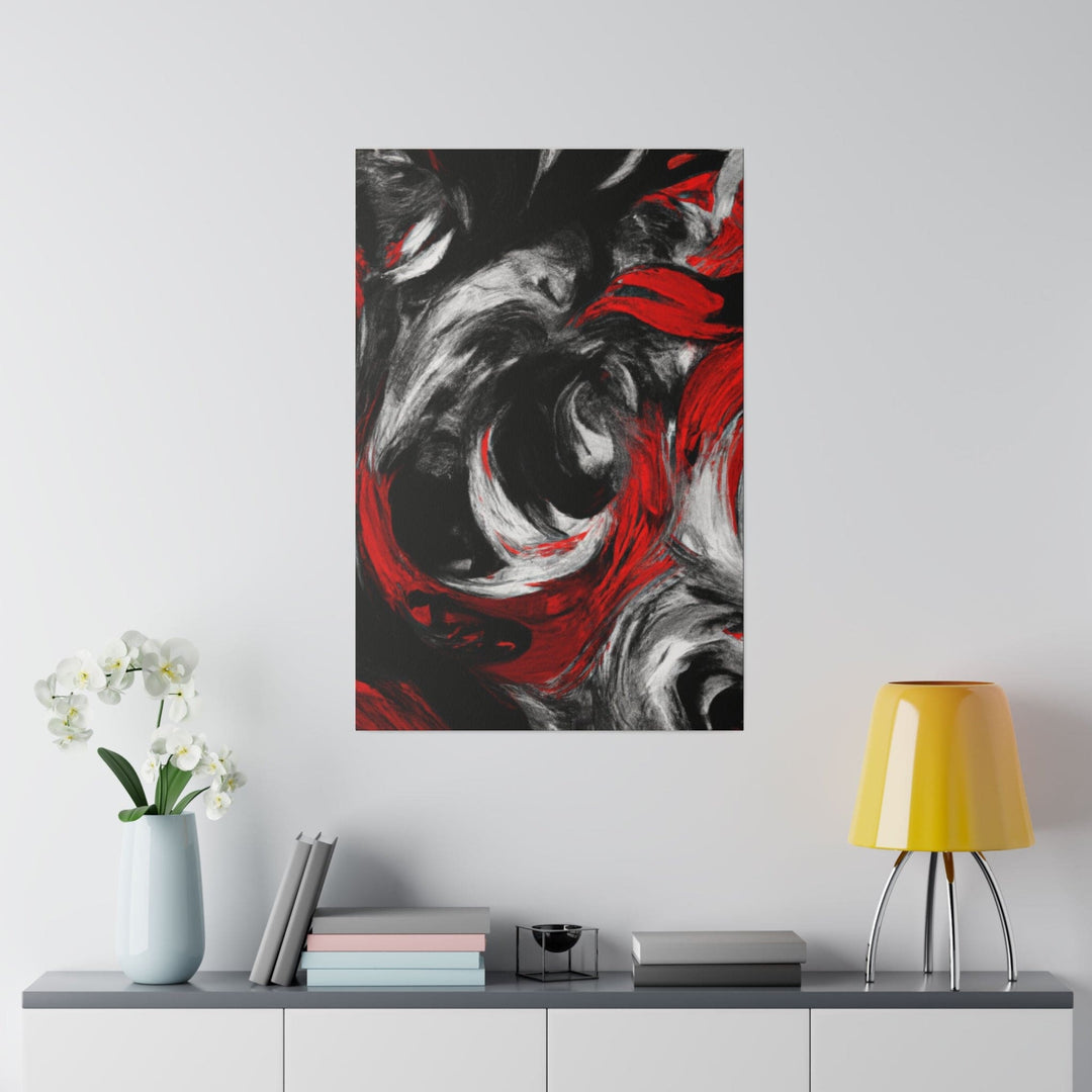 Wall Decor - Giclee Poster Art Print - Decorative Black Red White Abstract