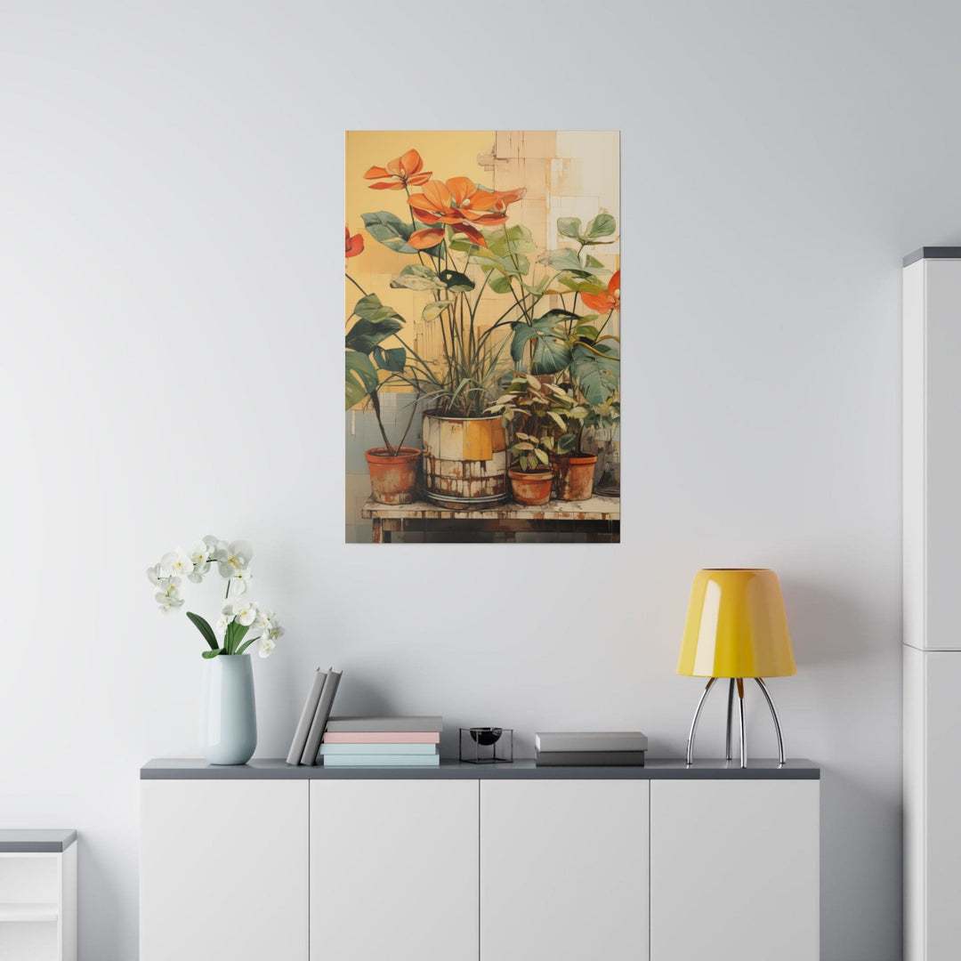 Wall Decor - Giclee Poster Art Print - Earthy Rustic Potted Plants - Decorative