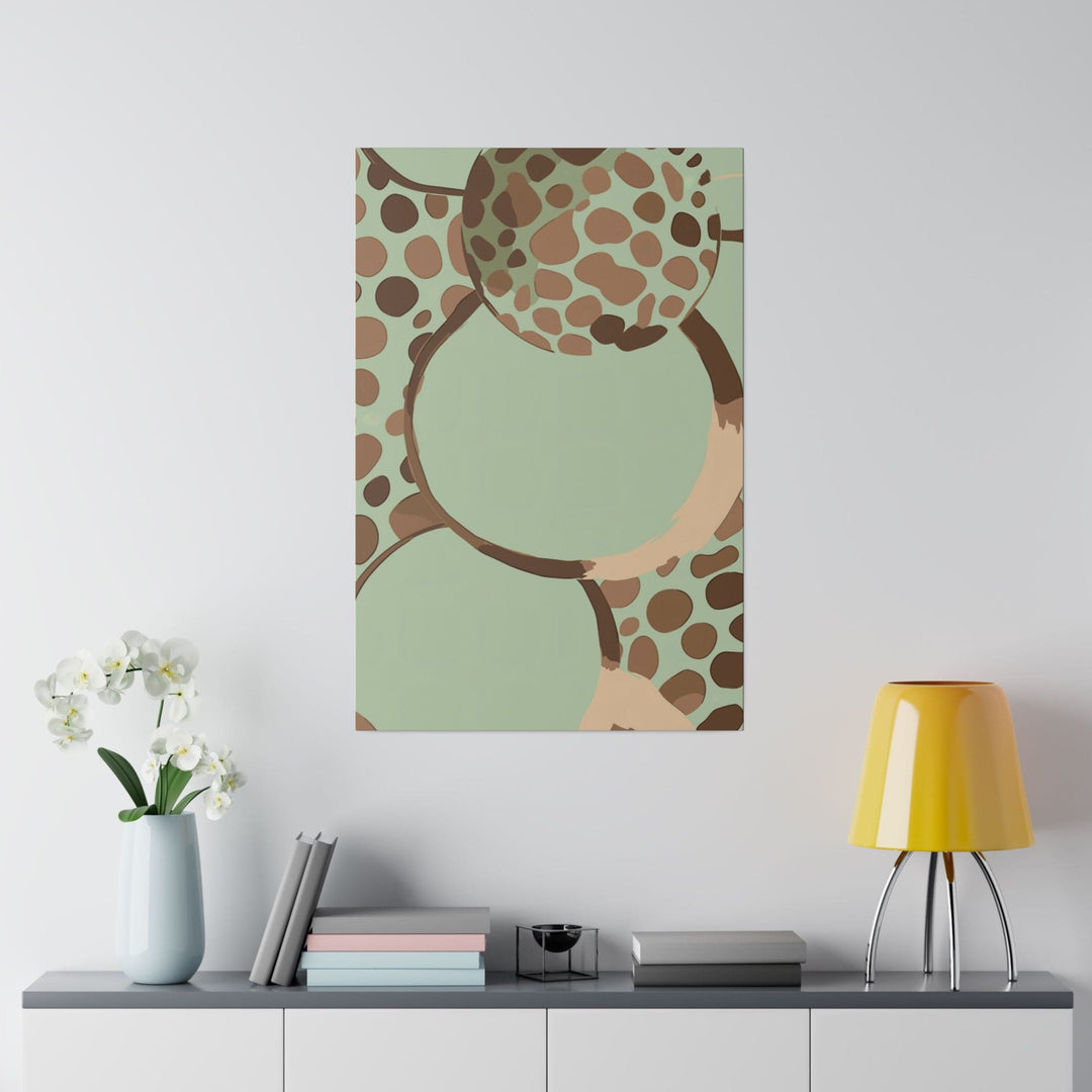 Wall Decor Giclee Fine Art Print - Mint Green and Brown Spotted - Decorative