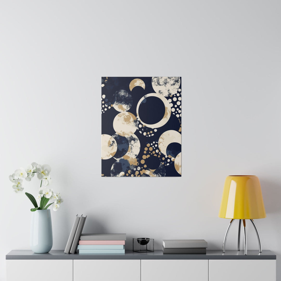 Wall Decor - Giclee Poster Art Print - Navy Blue and Beige Spotted - Decorative