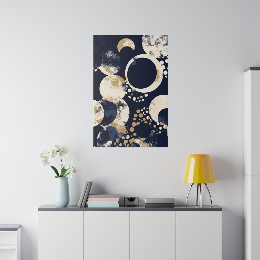 Wall Decor - Giclee Poster Art Print - Navy Blue and Beige Spotted - Decorative