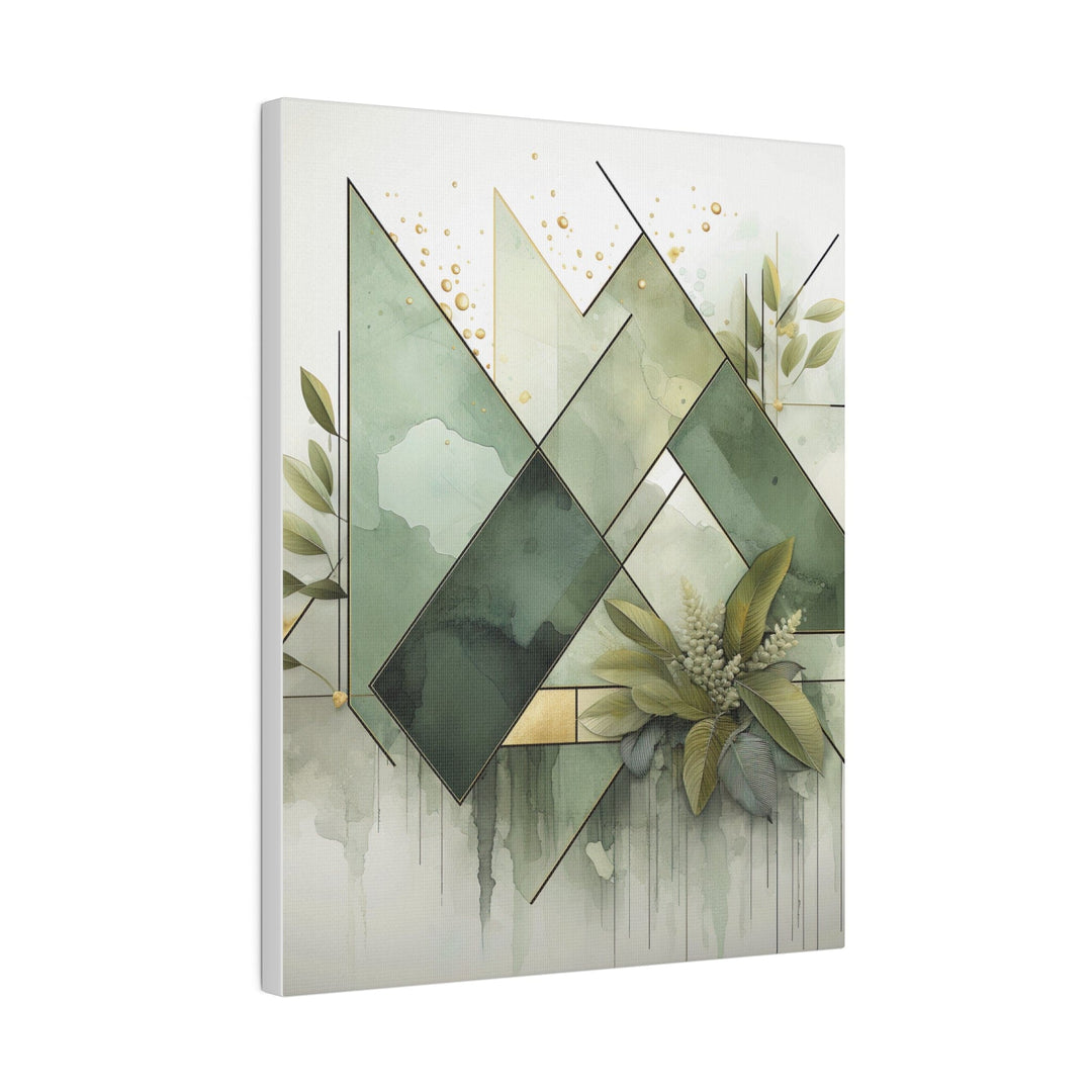 Wall Decor Giclee Fine Art Print - Olive Green Mint Leaf Geometric Print