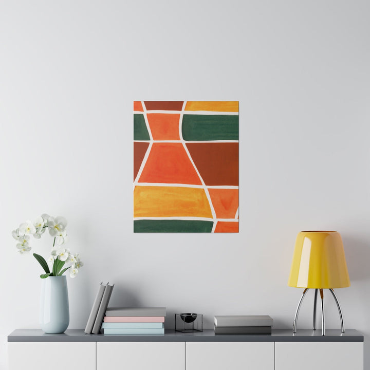 Wall Decor - Giclee Poster Art Print - Orange Green Yellow Boho Pattern