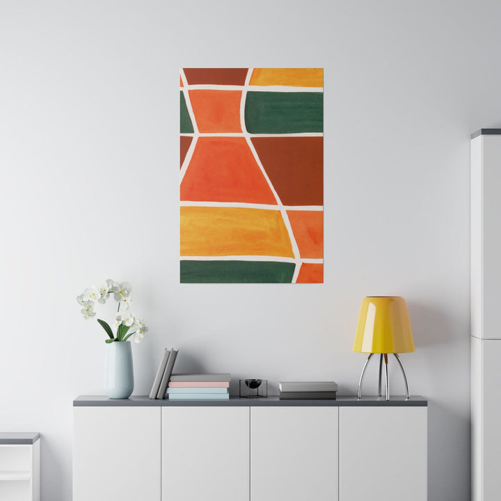 Wall Decor - Giclee Poster Art Print - Orange Green Yellow Boho Pattern