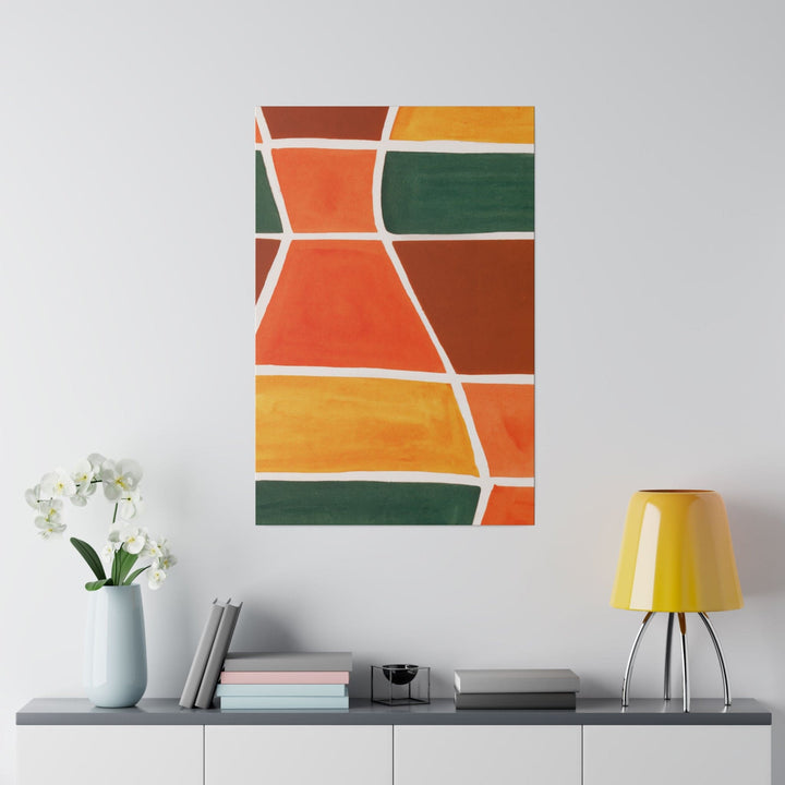 Wall Decor - Giclee Poster Art Print - Orange Green Yellow Boho Pattern