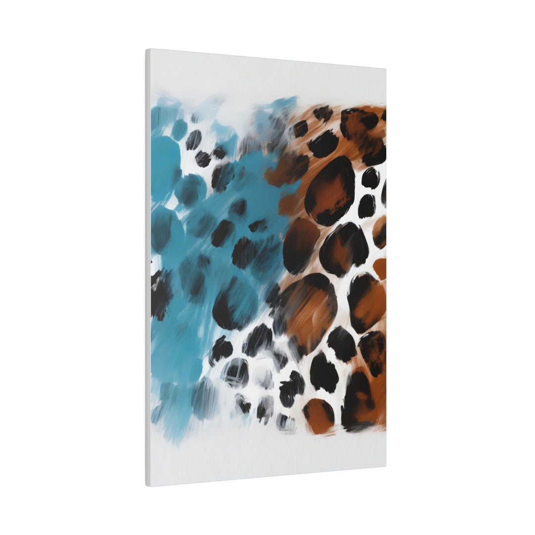 Wall Decor Giclee Poster Art Print - Rustic Blue and Brown Spotted - Decorative