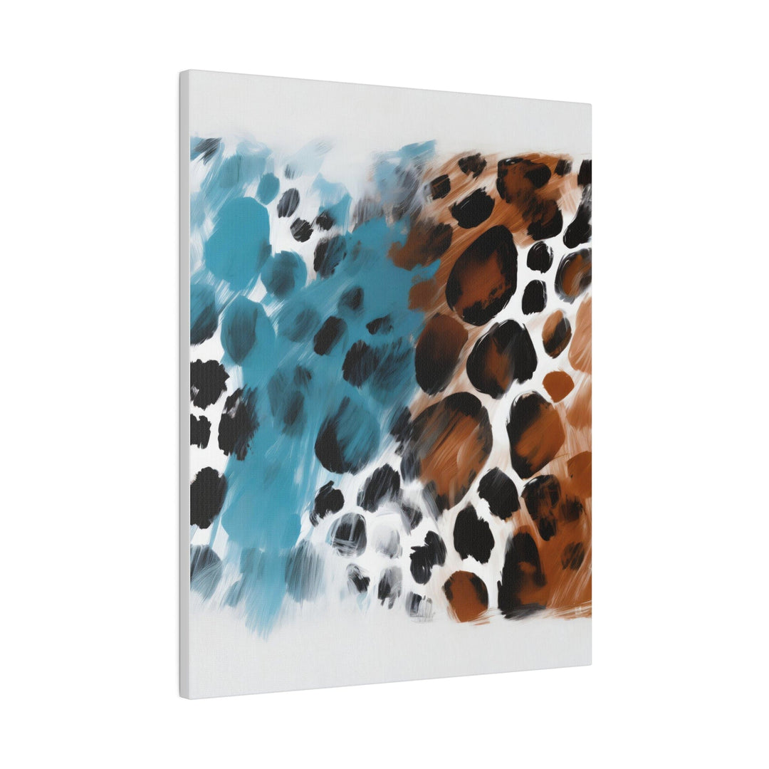 Wall Decor Giclee Poster Art Print - Rustic Blue and Brown Spotted - Decorative