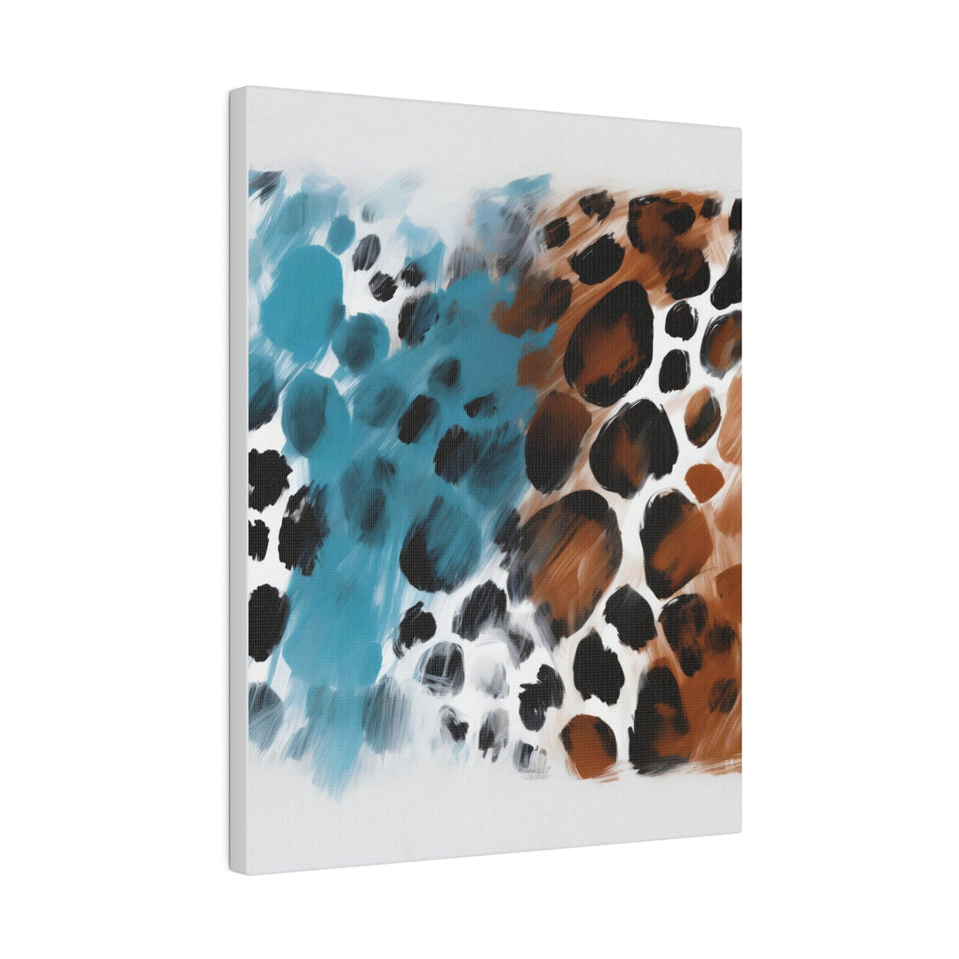 Wall Decor Giclee Fine Art Print - Rustic Blue and Brown Spotted - Decorative