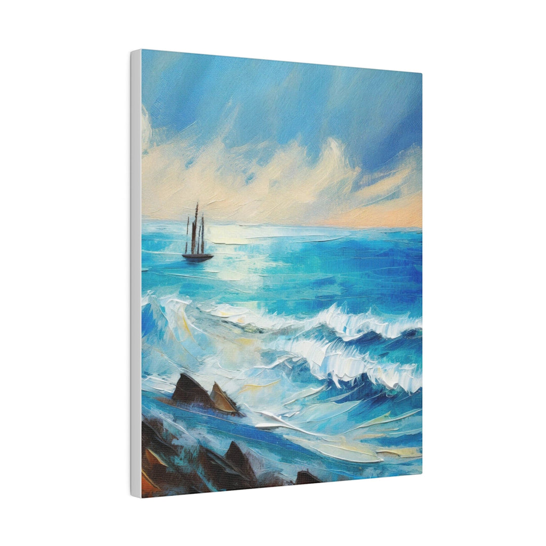 Wall Decor Giclee Fine Art Print - Sailboat Blue Ocean and Golden Sunset Print