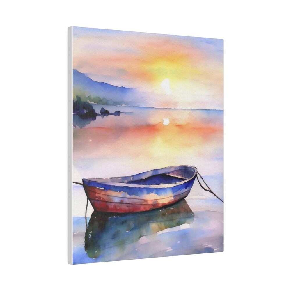 Wall Decor Giclee Fine Art Print - Soothing Calm Boat at Sunset by the Sea