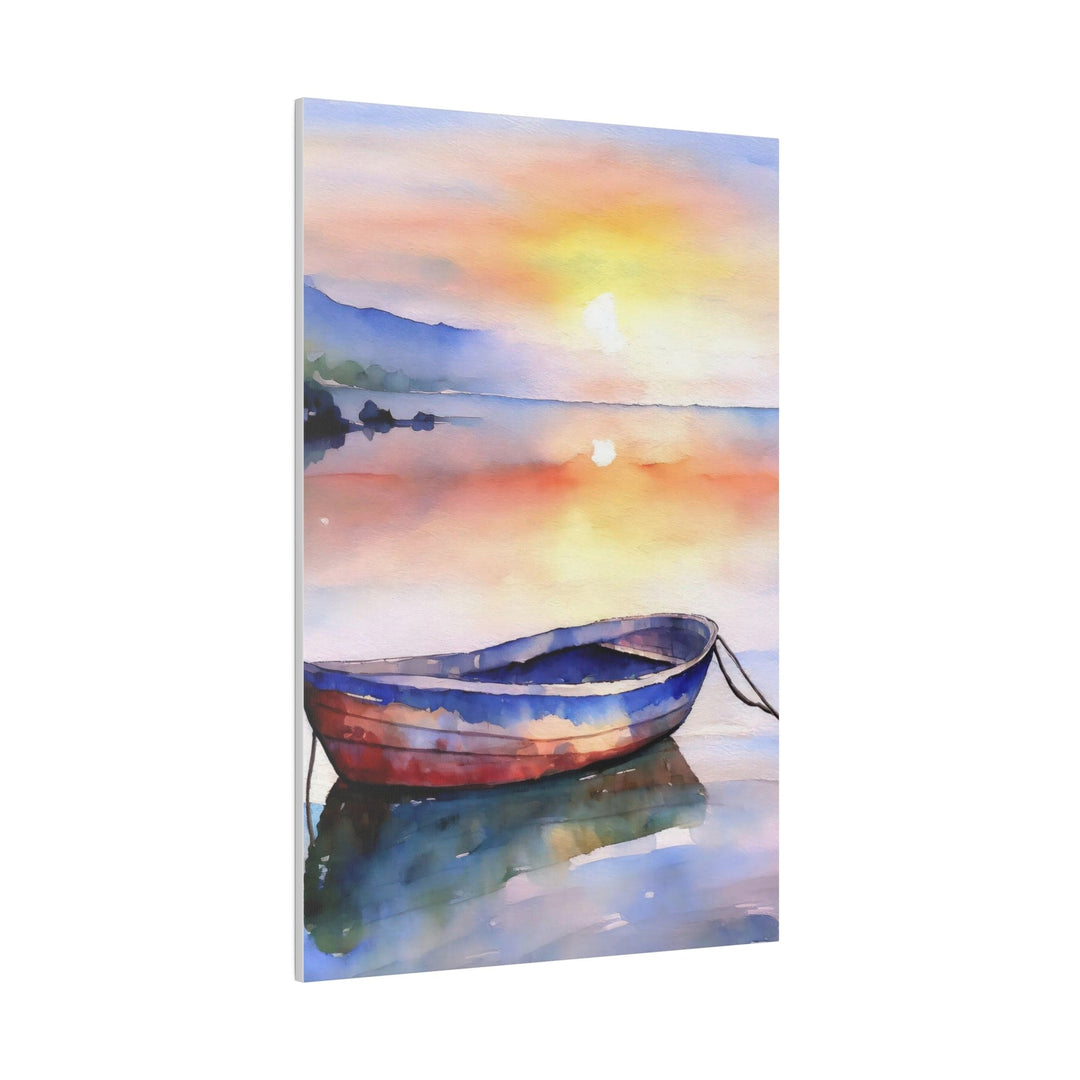 Wall Decor Giclee Poster Art Print - Soothing Calm Boat at Sunset by the Sea