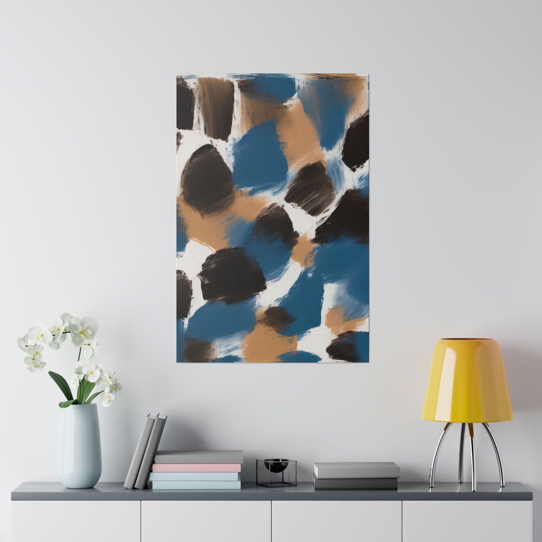 Wall Decor Giclee Fine Art Print - Spotted Rustic Brown Black Blue Abstract