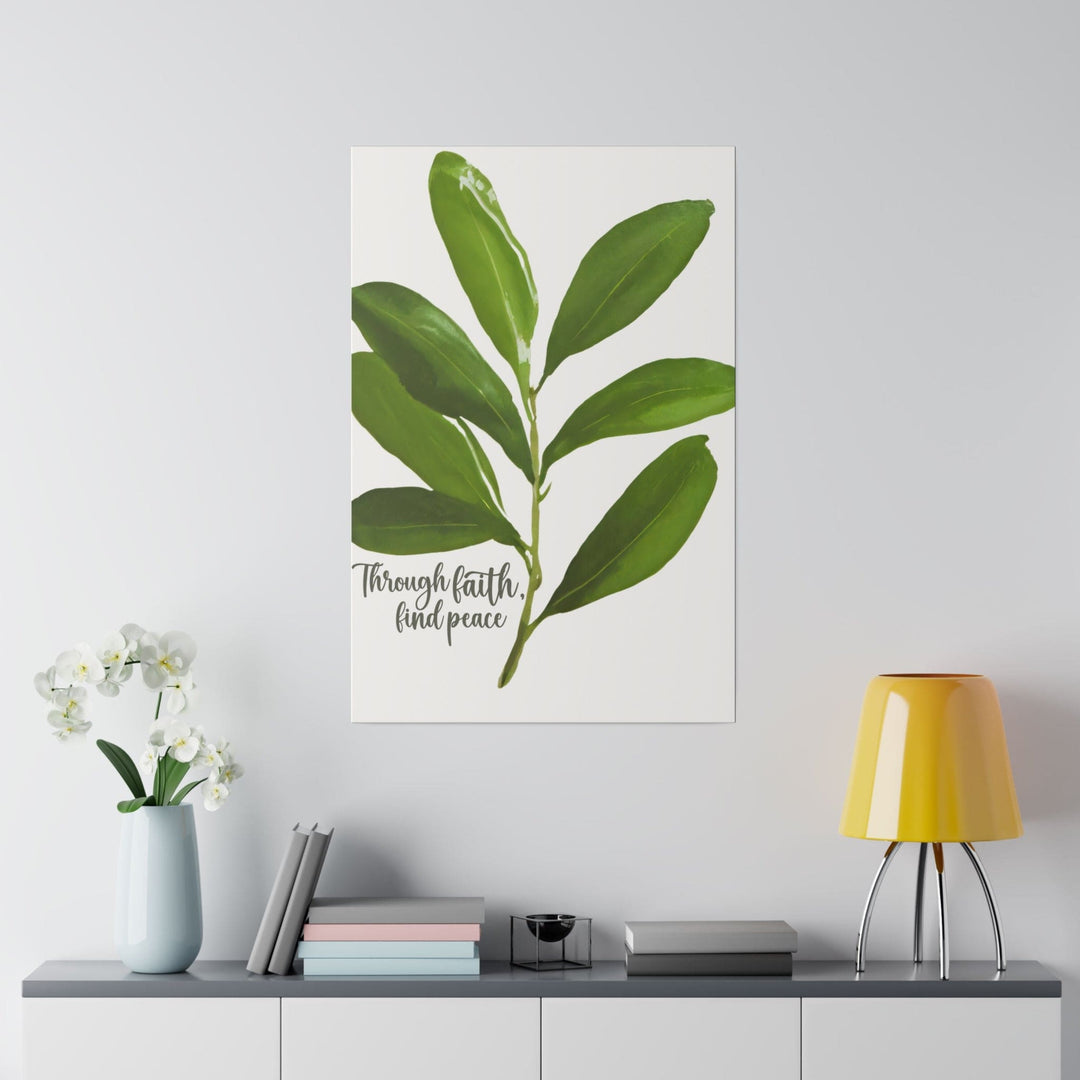 Wall Decor Giclee Fine Art Print - Through Faith Find Peace Olive Leaf Art