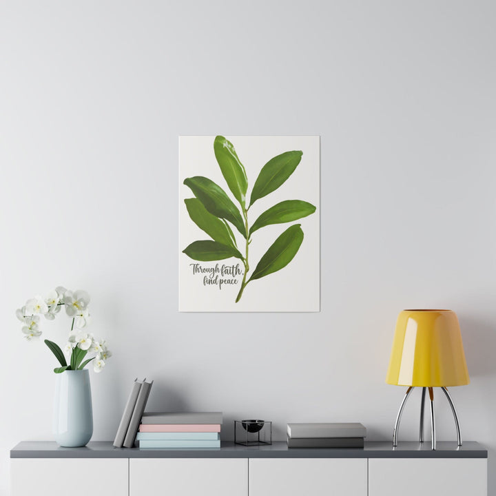 Wall Decor Giclee Fine Art Print - Through Faith Find Peace Olive Leaf Art