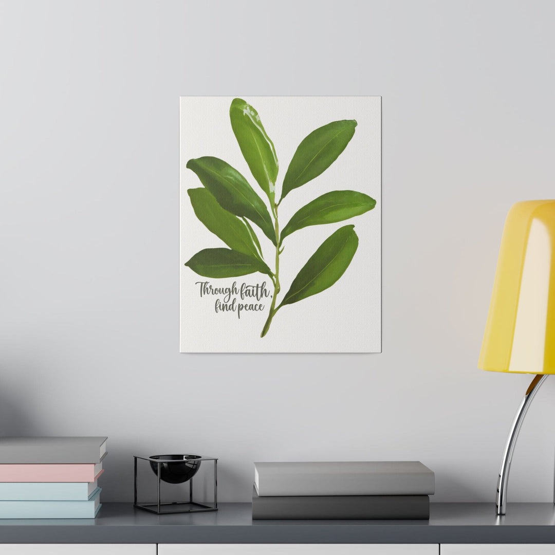 Wall Decor Giclee Fine Art Print - Through Faith Find Peace Olive Leaf Art